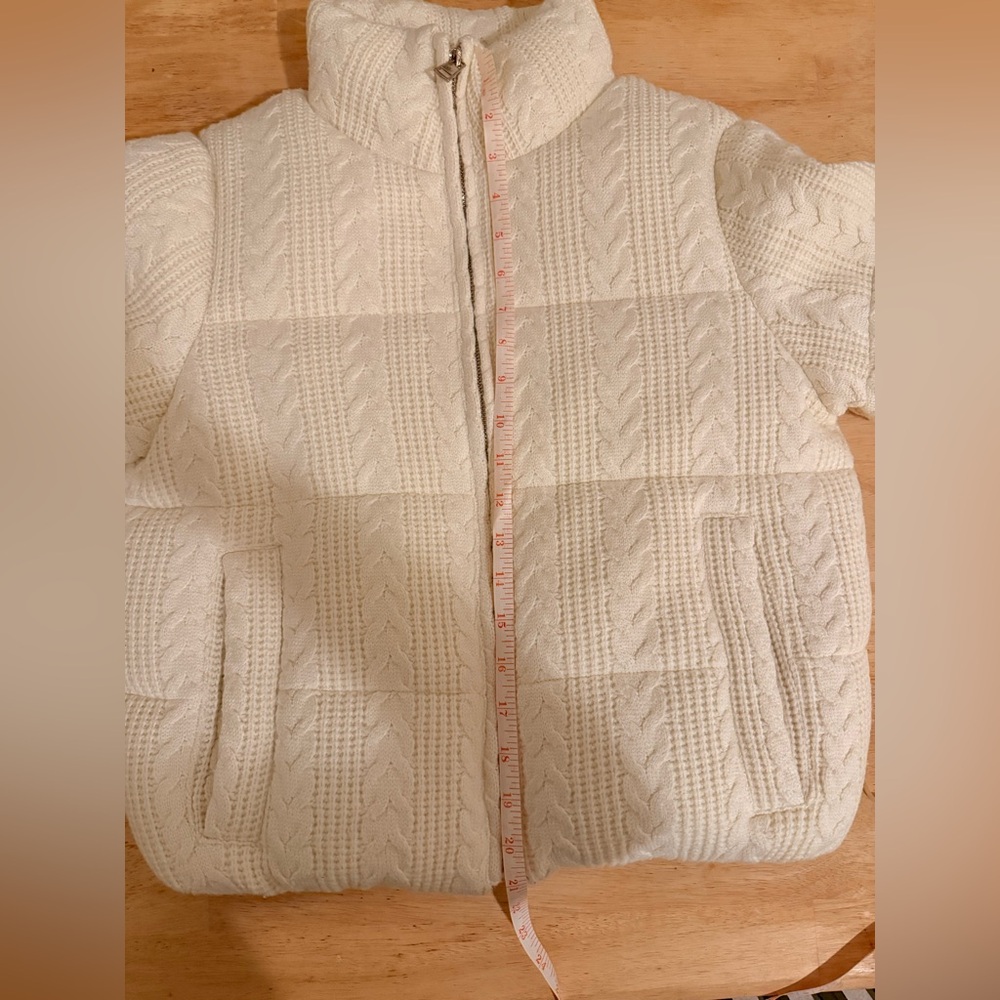 Zara Cream Textured Women's Turtleneck Sweater Jacket - Picture 9 of 9